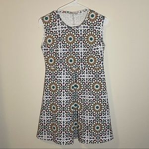 Zara W/B Collection Womens Dress Size Medium Fit And Flare Pleated Keyhole